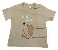 Béžové tričko s pejskem H&M