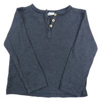 Tmavomodré triko s knoflíčky H&M
