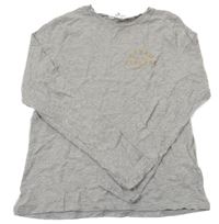 Šedé triko s nápisem H&M