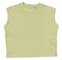 Světležluté žebrované crop tričko Zara