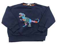 Tmavomodrá oversize mikina s dinosaurem M&S