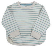 Smetanovo-modrozelená pruhovaná oversize mikina M&S