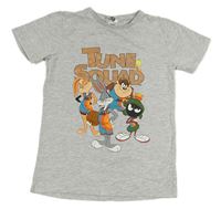 Světlešedé melírované tričko se SPACE JAM PEP&CO