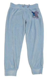 Světlemodré plyšové tepláky se Stitchem a Angelou Disney