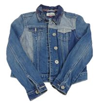 Modrá riflová bunda s vlajkou Tommy Hilfiger