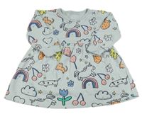 Světlemodré teplákové šaty s obrázky George