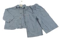 Nové - 2Set - Námořnicky modro-bílá pruhovaná riflová bunda + cargo crop rifle Next