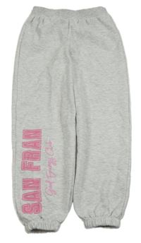 Světlešedé melírované teplé tepláky s nápisy RIVER ISLAND