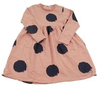 Pudrové puntíkaté teplákové šaty GATO