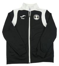 Černo-bílá propínací sportovní fotbalová mikina se znakem JOMA