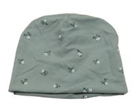 Olivovošedá čepice s kytičkami H&M