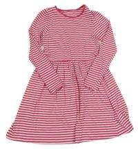 Tmavorůžovo-bílé pruhované šaty name it.