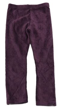 Švestkové žebrované sametové legíny NUTMEG