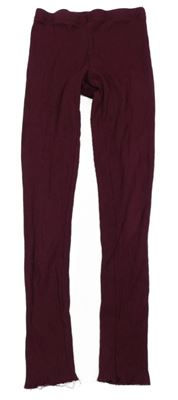 Tmavovínové žebrované legíny H&M