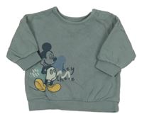 Modrošedá oversize mikina s Mickey a Plutem George