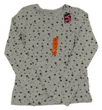 Nové - šedé melírované triko s hvězdičkami YD