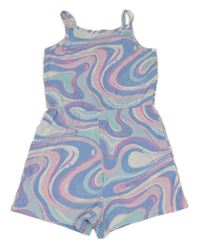 Barevný batikovaný žebrovaný letní overal George