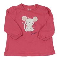 Tmavorůžové triko s myšmi Topomini