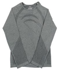 Šedé  melírované thermo triko s pruhy crane