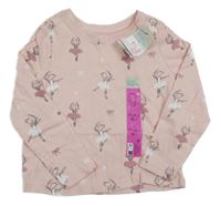 Nové - Světlerůžové triko s baletkami Primark