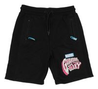 Černé teplákové kraťasy s nápisy - Guardians Of The Galaxy PRIMARK