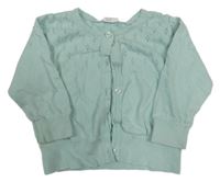Mátový propínací svetr s perforovaným vzorem H&M