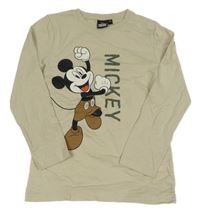 Béžové melírované triko s Mickey Disney