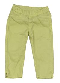 Limetkové plátěné capri kalhoty H&M