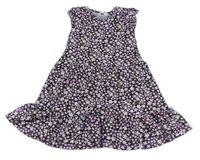 Černo-růžové květované šaty Primark