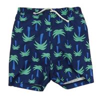 Tmavomodré plážové kraťasy s palmami M&S