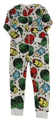 Světlešedý chlupatý overal s Avengers Matalan