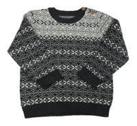 Antracitovo-šedý vzorovaný svetr Nutmeg