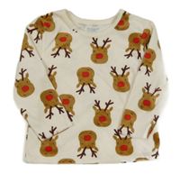 Smetanové plyšové triko se soby Primark