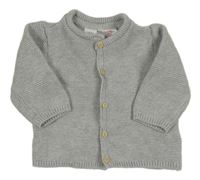 Šedý melírovaný propínací svetr H&M