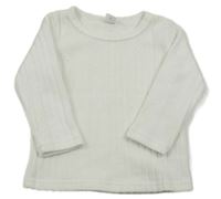 Bílé žebrované úpletové triko Shein