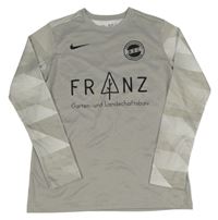 Šedé sportovní funkční triko s potiskem Nike