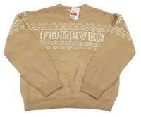 Nové - Hnědý svetr se vzorem a nápisem H&M