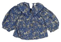 Modrá květovaná halenka s límcem Next