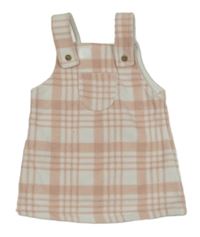 Růžovo-bílé kostkované fleecové šaty s kapsou George