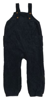 Tmavomodré manšestrové laclové kalhoty Fixoni