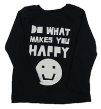 Černé triko s nápisem a smajlíkem George