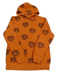 Cihlová mikina s tygry a kapucí H&M