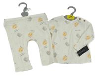 Nové - 2set - Smetanové žebrované triko s dýněmi a duchy + lehké tepláky Dunnes