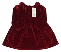 Nové - Červené sametové šaty s límečkem F&F