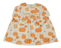 Béžové melírované bavlněné šaty s dýněmi F&F