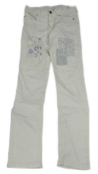 Bílé skinny rifle s nášivkami H&M