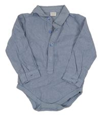 Modré melírované košilové body