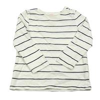 Bílo-černé pruhované triko F&F