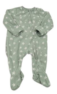 Zelenošedý fleecový overal s hvězdami Tu