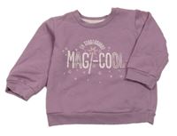 Starorůžová mikina s nápisem a hvězdami Ergee